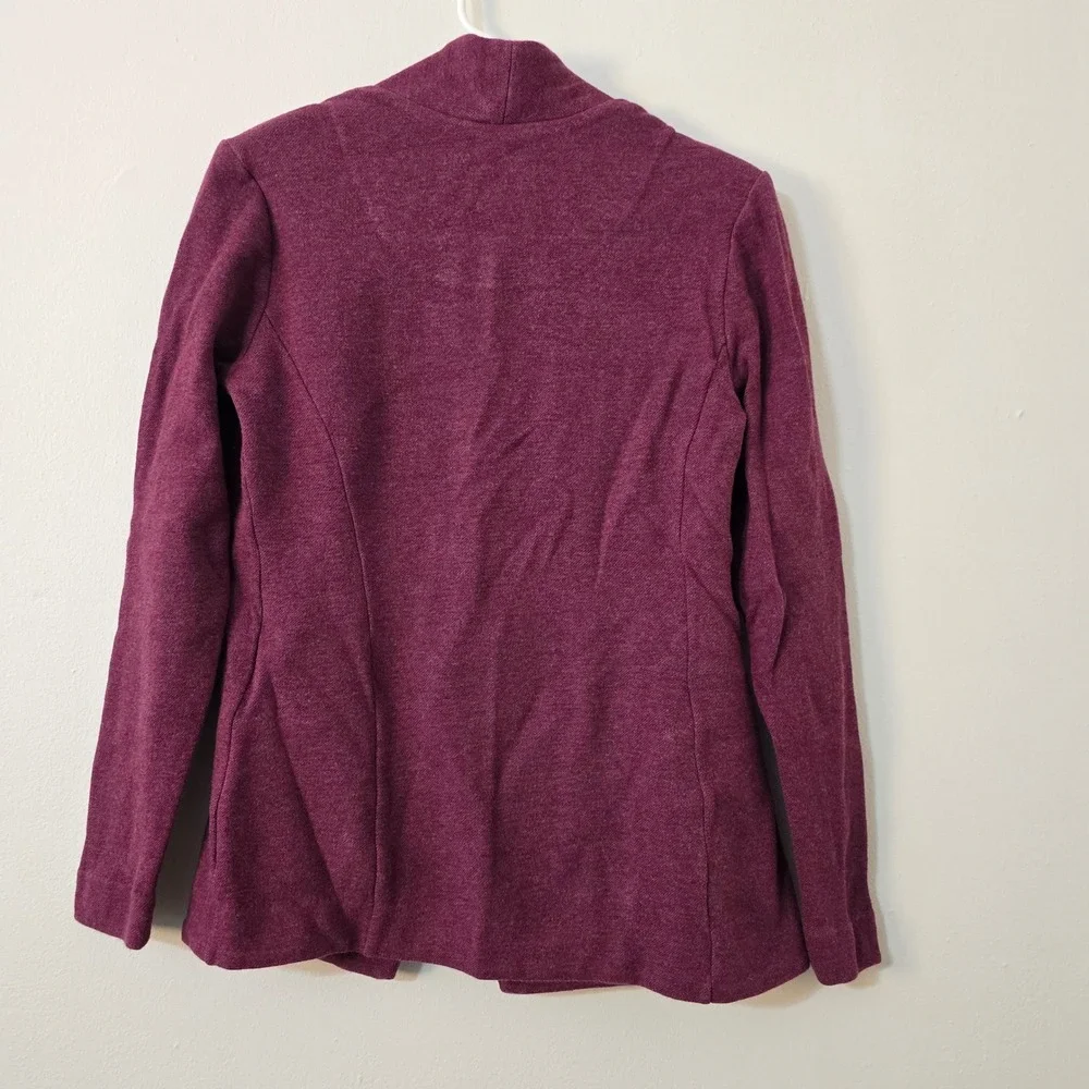 NIC+ZOE Blazer Maroon Single Button V Neck Womens Extra Small